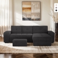 Moderner 3-Sitzer-Ecksofa mit rechter Ottomane und Hocker Vilo Aktion