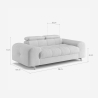 Moderner 2-Sitzer Stoffsofa mit verstellbarer Kopfstütze Kuran 