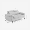 Moderner 2-Sitzer Sofa aus Stoff mit verstellbarer Kopfstütze Savi 