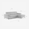 Moderner 3-Sitzer-Sofa mit rechter Liegefläche und verstellbarer Kopfstütze Torav 