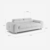 Moderner 3-Sitzer-Designsofa mit verstellbarer Kopfstütze Felon 