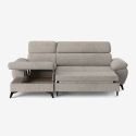 Modernes 3-Sitzer Schlafsofa mit linker Bettkasten-Ottomane Miral Modell