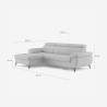 Modernes 3-Sitzer Schlafsofa mit linker Bettkasten-Ottomane Miral 