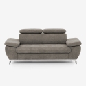 2-Sitzer Sofa mit verstellbarer Rückenlehne und Armlehnen in Sumi-Stoff Maße