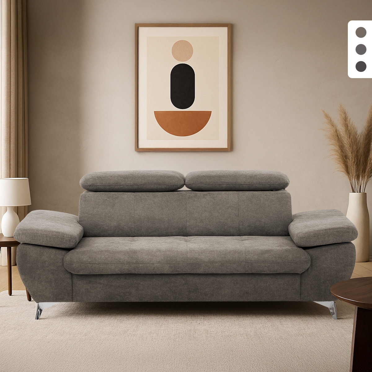 2-Sitzer Sofa mit verstellbarer Rückenlehne und Armlehnen in Sumi-Stoff Angebot 2-Sitzer Sofa mit verstellbarer Rückenlehne und Armlehnen in Sumi-Stoff Angebot