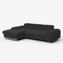 3-Sitzer Sofa mit linker Ottomane und verstellbarer Kopfstütze Tivon Verkauf