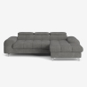 Ecksofa 3-Sitzer mit rechter Ottomane, verstellbare Kopfstütze Zafra Angebot