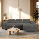 Ecksofa 3-Sitzer mit rechter Ottomane, verstellbare Kopfstütze Zafra Aktion