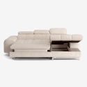 Schlafsofa mit rechter Ottomane, Stauraum und verstellbarer Kopfstütze Eluna Angebot