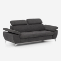 Moderner 3-Sitzer Stoffsofa mit verstellbarer Rückenlehne und Armlehnen Zana Auswahl