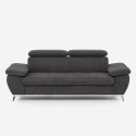 Moderner 3-Sitzer Stoffsofa mit verstellbarer Rückenlehne und Armlehnen Zana Lagerbestand