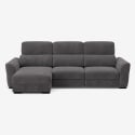 Verlängerbares Relaxsofa mit linksseitiger Ottomane und Stauraum aus Chenille, 3-Sitzer Sira Verkauf