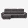 Verlängerbares Relaxsofa mit linksseitiger Ottomane und Stauraum aus Chenille, 3-Sitzer Sira Verkauf