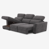 Verlängerbares Relaxsofa mit linksseitiger Ottomane und Stauraum aus Chenille, 3-Sitzer Sira Angebot