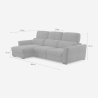 Verlängerbares Relaxsofa mit linksseitiger Ottomane und Stauraum aus Chenille, 3-Sitzer Sira 