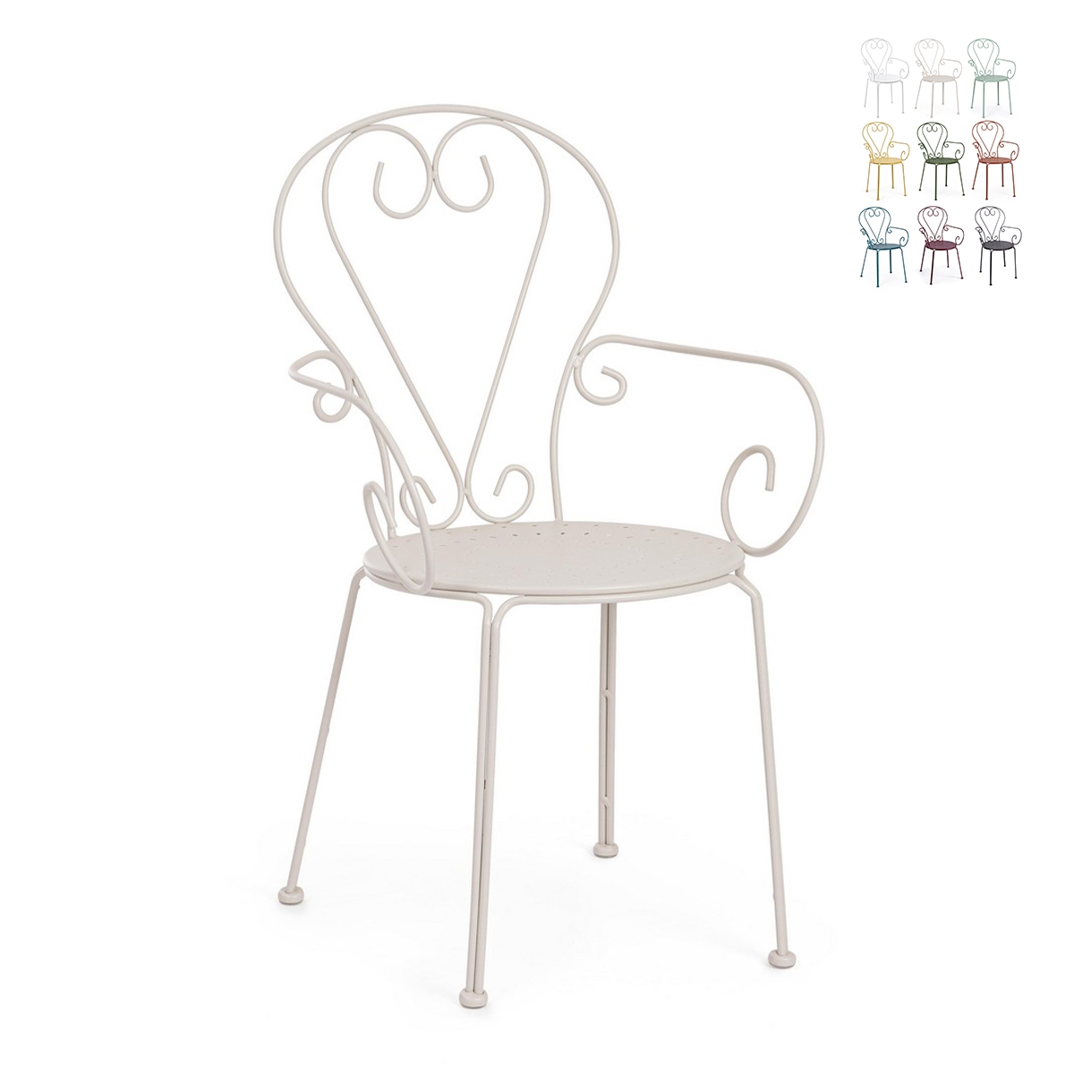 Stapelbarer Gartenstuhl im Shabby Chic Stil Bizzotto Etienne