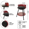Runder Holzkohlegrill aus Stahl mit verstellbarem Grillrost Brava Eigenschaften