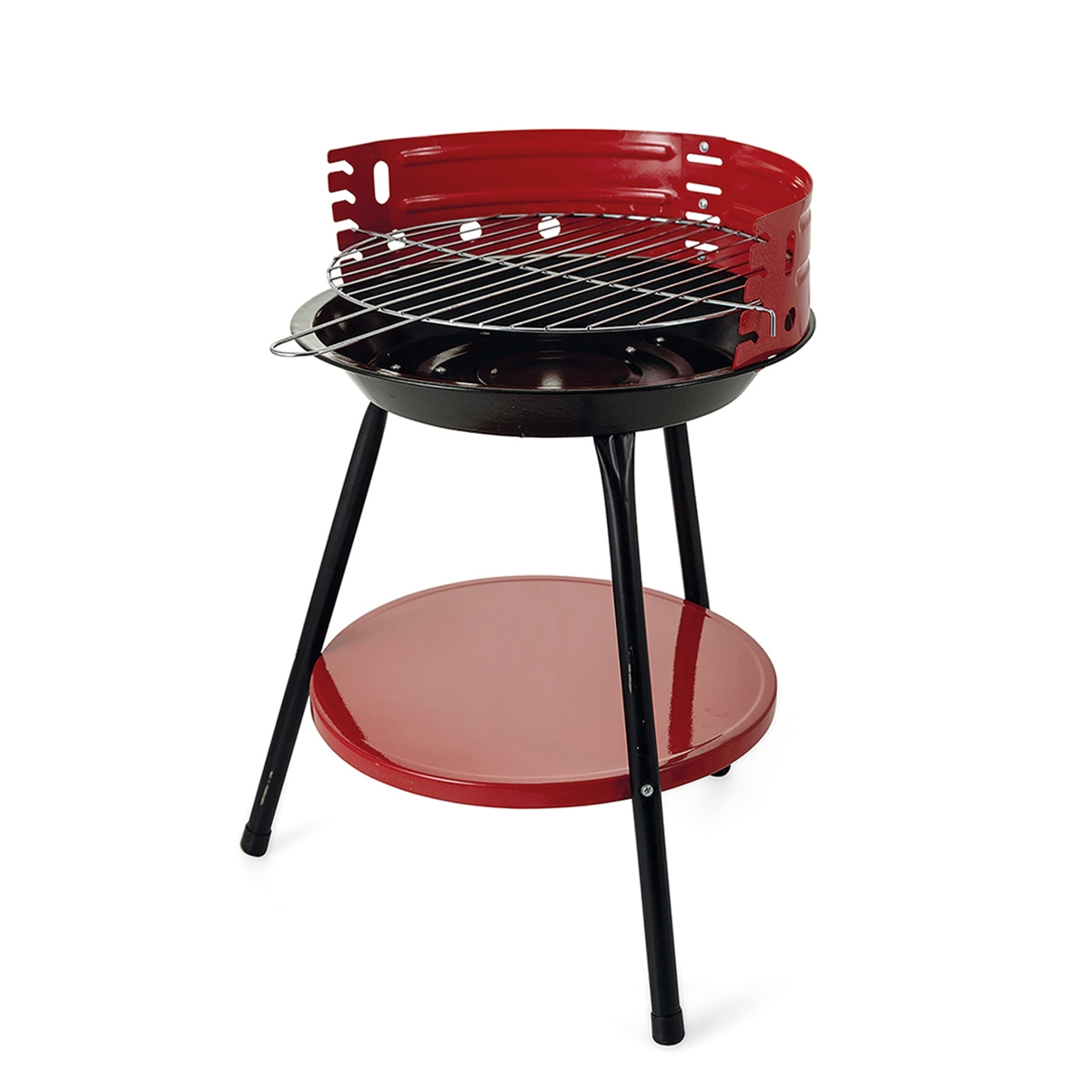 Runder Holzkohlegrill aus Stahl mit verstellbarem Grillrost Brava