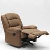 Klappbarer Schaukelsessel Relaxsessel mit Fußstütze Stoff Design Sofia 