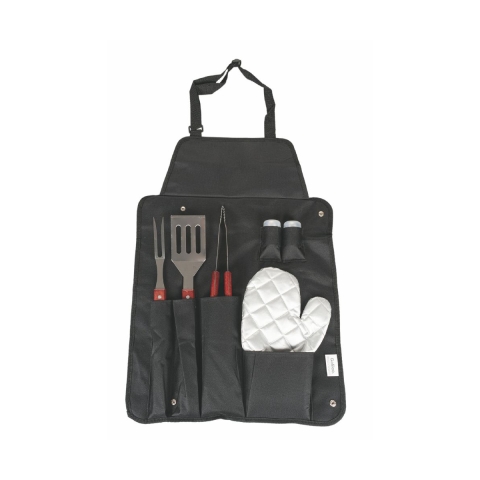 Set aus 6 Grillwerkzeugen aus Edelstahl mit Handschuh und Schürze Lomar Aktion