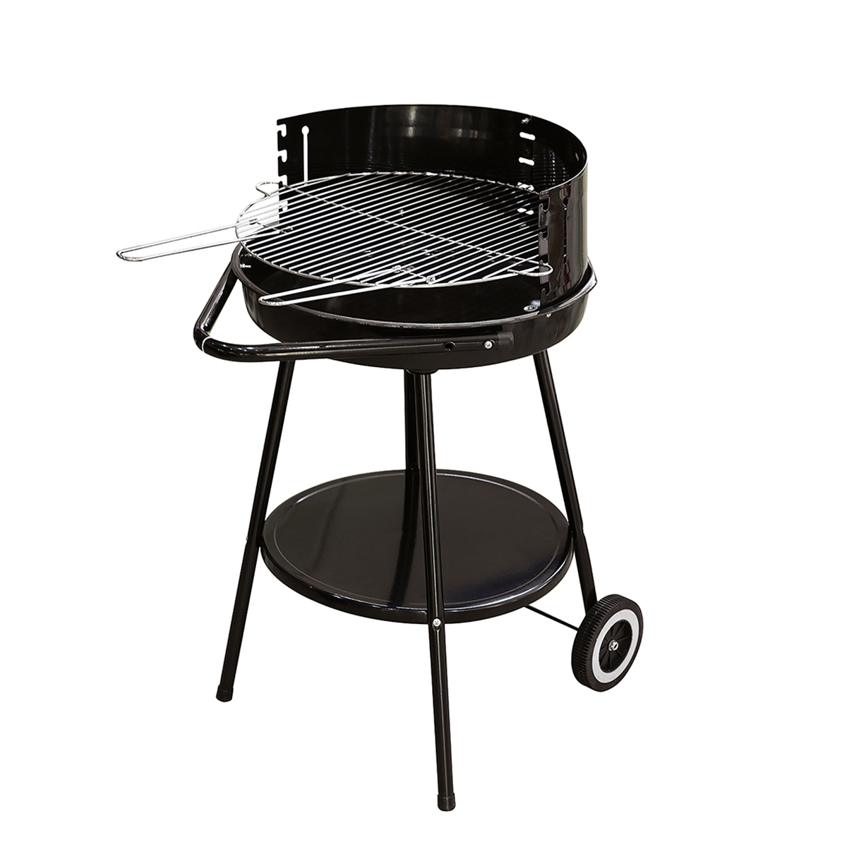 Pipra Holzkohle-Grill rund mit verstellbarem Grillrost Ø 48 cm und Rädern