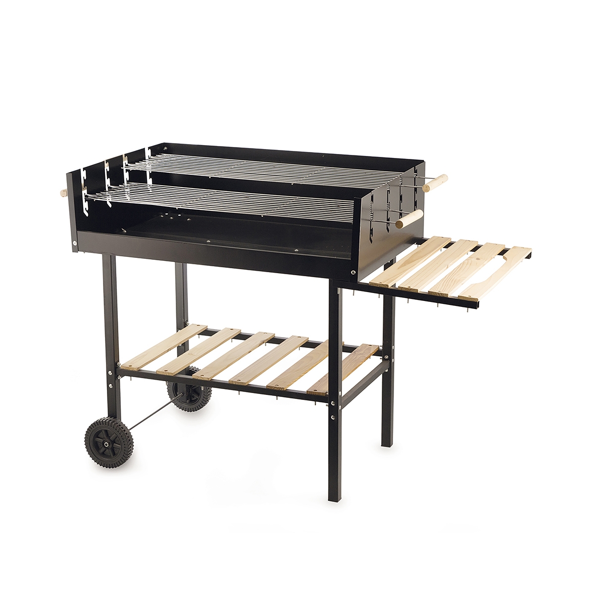 Holzkohlegrill mit höhenverstellbaren Grillrosten und Rädern Braska Aktion Holzkohlegrill mit höhenverstellbaren Grillrosten und Rädern Braska Aktion