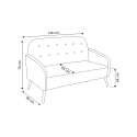 2-Sitzer Sofa aus Stoff in Vintage-Samtoptik, Taupe, Zelto Lagerbestand