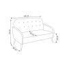 2-Sitzer Sofa aus Stoff in Vintage-Samtoptik, Taupe, Zelto Lagerbestand