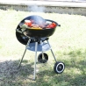 Runder Holzkohlegrill aus Stahl mit Deckel und Rädern Torka Verkauf