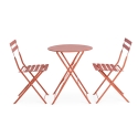 Rundes Outdoor-Set: 2 zusammenklappbare Gartenstühle - Bistrot Verkauf
