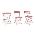 Rundes Outdoor-Set: 2 zusammenklappbare Gartenstühle - Bistrot Kosten