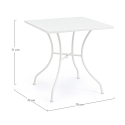 Quadratischer Gartentisch aus Stahl 70x70x71cm Bizzotto Kelsie Eigenschaften