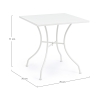 Quadratischer Gartentisch aus Stahl 70x70x71cm Bizzotto Kelsie Eigenschaften