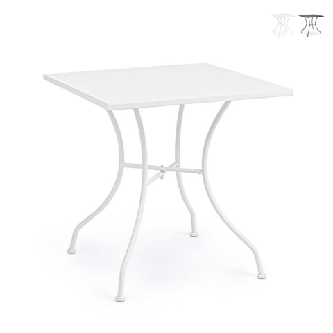Quadratischer Gartentisch aus Stahl 70x70x71cm Bizzotto Kelsie Aktion