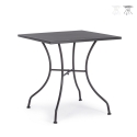 Quadratischer Gartentisch aus Stahl 70x70x71cm Bizzotto Kelsie Sales