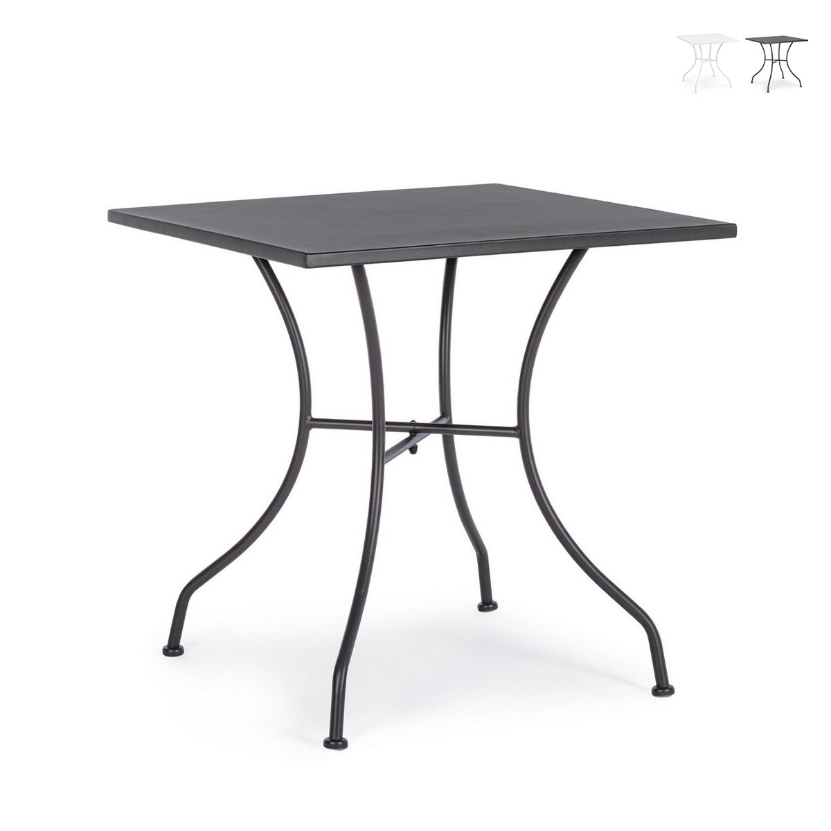 Quadratischer Gartentisch aus Stahl 70x70x71cm Bizzotto Kelsie Sales