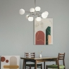 Moderne Hängeleuchte für Wohnzimmer mit 8 weißen Glaskugeln Erich Maytoni Sales