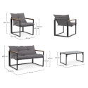 Gartenset mit 2 Sesseln, Sofa und Tisch Bizzotto Ilda Maße