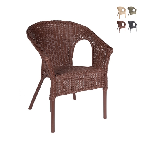 Outdoor-Sessel für Garten aus Geflecht-Rattan Bizzotto Alliss Aktion