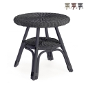Runder Gartentisch 52cm aus geflochtenem Rattan Bizzotto Alliss Verkauf