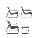 Moderner Garten-Lounge: Sofa, 2 Sessel, Beistelltisch Bizzotto Gonzalo Kauf