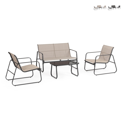 Moderner Garten-Lounge: Sofa, 2 Sessel, Beistelltisch Bizzotto Gonzalo Aktion