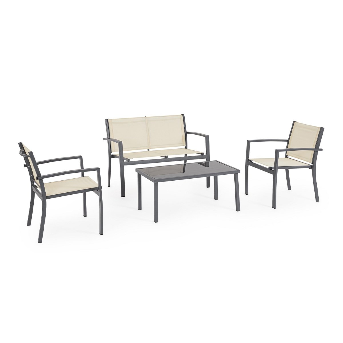 Gartenlounge-Set 2 Sessel Sofa Tisch beige Bizzotto Florida Aktion Gartenlounge-Set 2 Sessel Sofa Tisch beige Bizzotto Florida Aktion