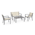 Gartenlounge-Set 2 Sessel Sofa Tisch beige Bizzotto Florida Aktion