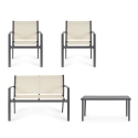 Gartenlounge-Set 2 Sessel Sofa Tisch beige Bizzotto Florida Rabatte