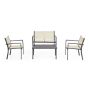 Gartenlounge-Set 2 Sessel Sofa Tisch beige Bizzotto Florida Verkauf