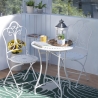 Provence Breakfast Gartenmöbel-Set: Tisch und 2 Stühle aus weißem Metall Angebot