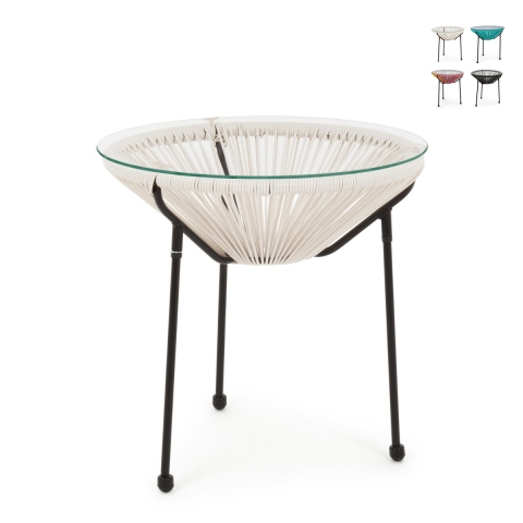 Runder Gartentisch Ø50cm mit Seilgeflecht Bizzotto Parker Aktion