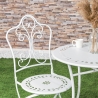 Provence Breakfast Gartenmöbel-Set: Tisch und 2 Stühle aus weißem Metall Auswahl