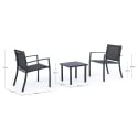 Gartenlounge mit 2 modernen Stühlen und Tisch 45x45cm Bizzotto Auri 